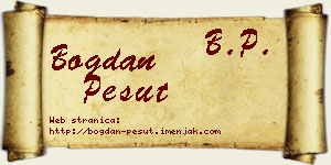 Bogdan Pešut vizit kartica